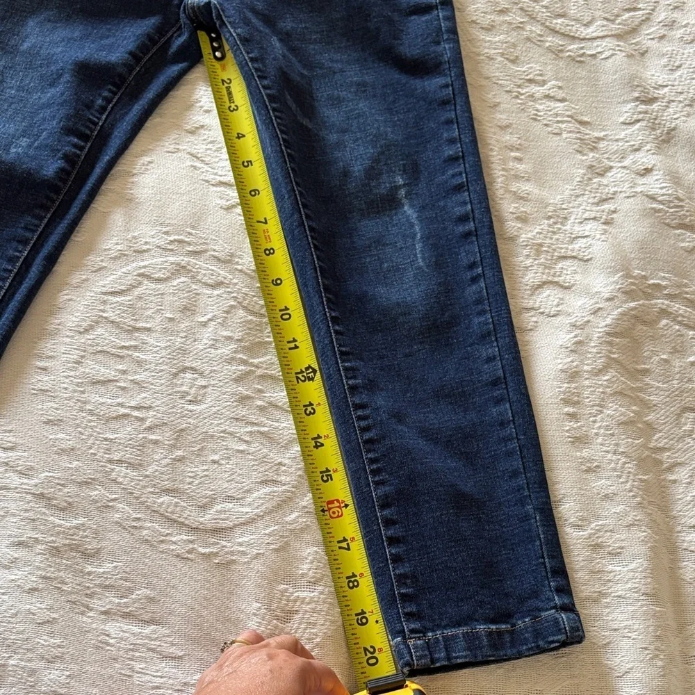 Mini Brand Womens Blue Skinny Ankle Jeans Leather Crystal Accents Gently Loved M - Picture 6 of 12